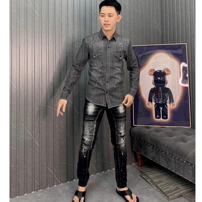 Mã Q3 quần jean rách bụi