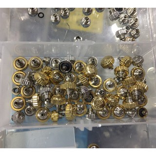 Núm chỉnh giờ cho đồng hồ logo Rolex, núm Omega , chất liệu inox không gỉ
