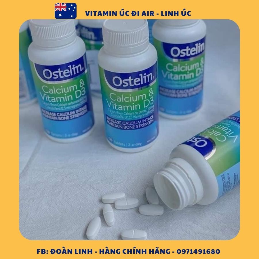 Ostelin Vitamin D & Calcium cho bà bầu 130 viên của Úc , Hàng Chuẩn Úc