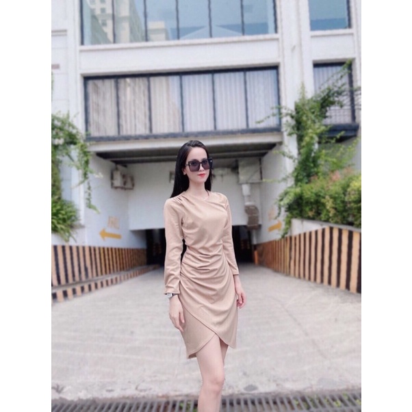 Đầm thun vạt lệch