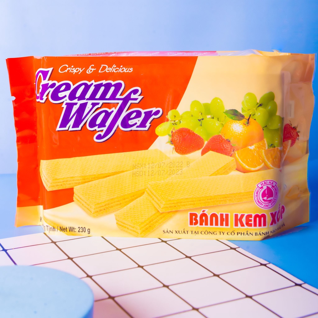 Bánh Kem xốp Cream Wafer Hải Hà Vị Trái Cây Tổng Hợp (Túi: 230g)