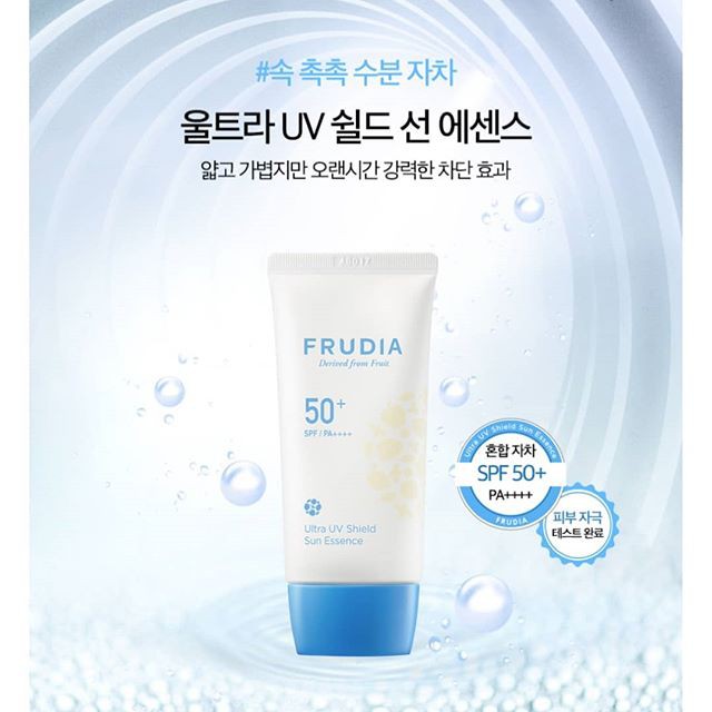 Tinh Chất Chống Nắng Frudia Ultra Uv Shield Sun Essence 50+ SPF/PA++++ Dưỡng Ẩm Ngăn Ngừa Tia Uv 50g