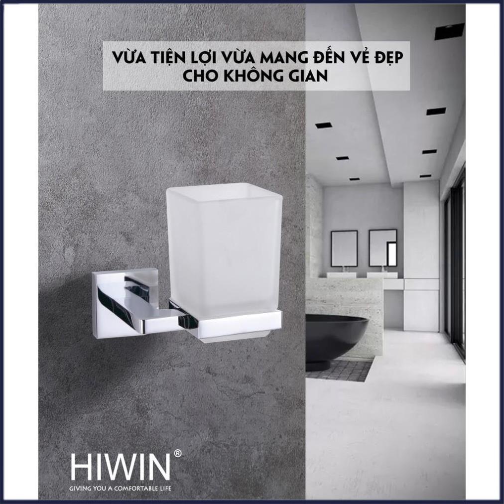 Kệ cốc đơn đựng bàn chải nhà tắm cạnh vuông đồng mặt gương cao cấp HIWIN Y-1202