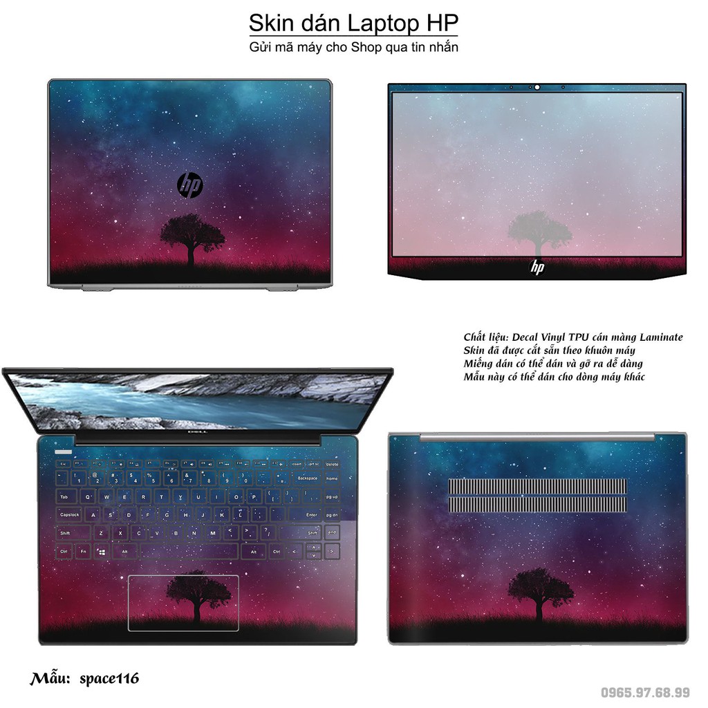 Skin dán Laptop HP in hình không gian nhiều mẫu 20 (inbox mã máy cho Shop)