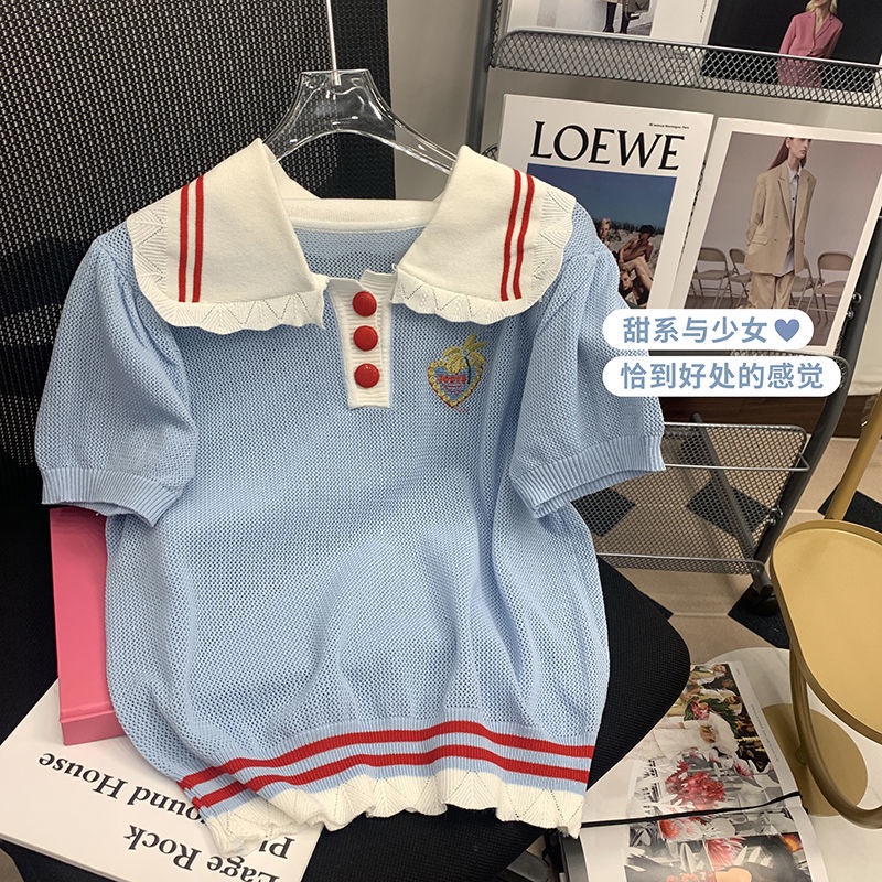 Áo polo Ngắn Tay Phối Màu Sắc Trẻ Trung Thời Trang Mùa Hè Cho Nữ