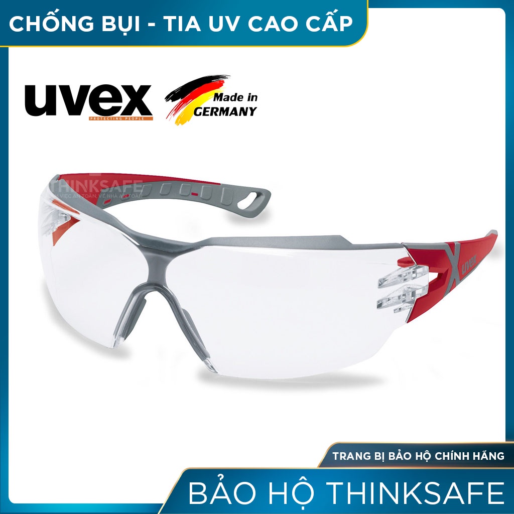 Kính bảo hộ lao động cao cấp Uvex Thinksafe, mắt kiếng chắn bụi đi đường, chống tia UV, bảo vệ mắt đa năng, ôm mặt - CX2