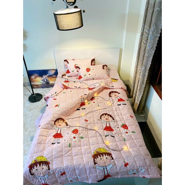 Chăn hè thu trần bông polyester ba lớp cao cấp size m8x2m vải cotton poly mềm mại