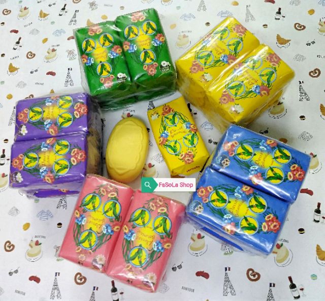 Lốc 6 bánh xà phòng Thái Lan PARROT vẹt 55g các màu 🇹🇭 xà bông thảo mộc Nokkaew xanh đỏ hồng vàng tím botanicals soap