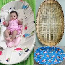 Nôi tre để võng, chất liệu tre hun khói tự nhiên, Nôi tre chống cong lưng cho trẻ em