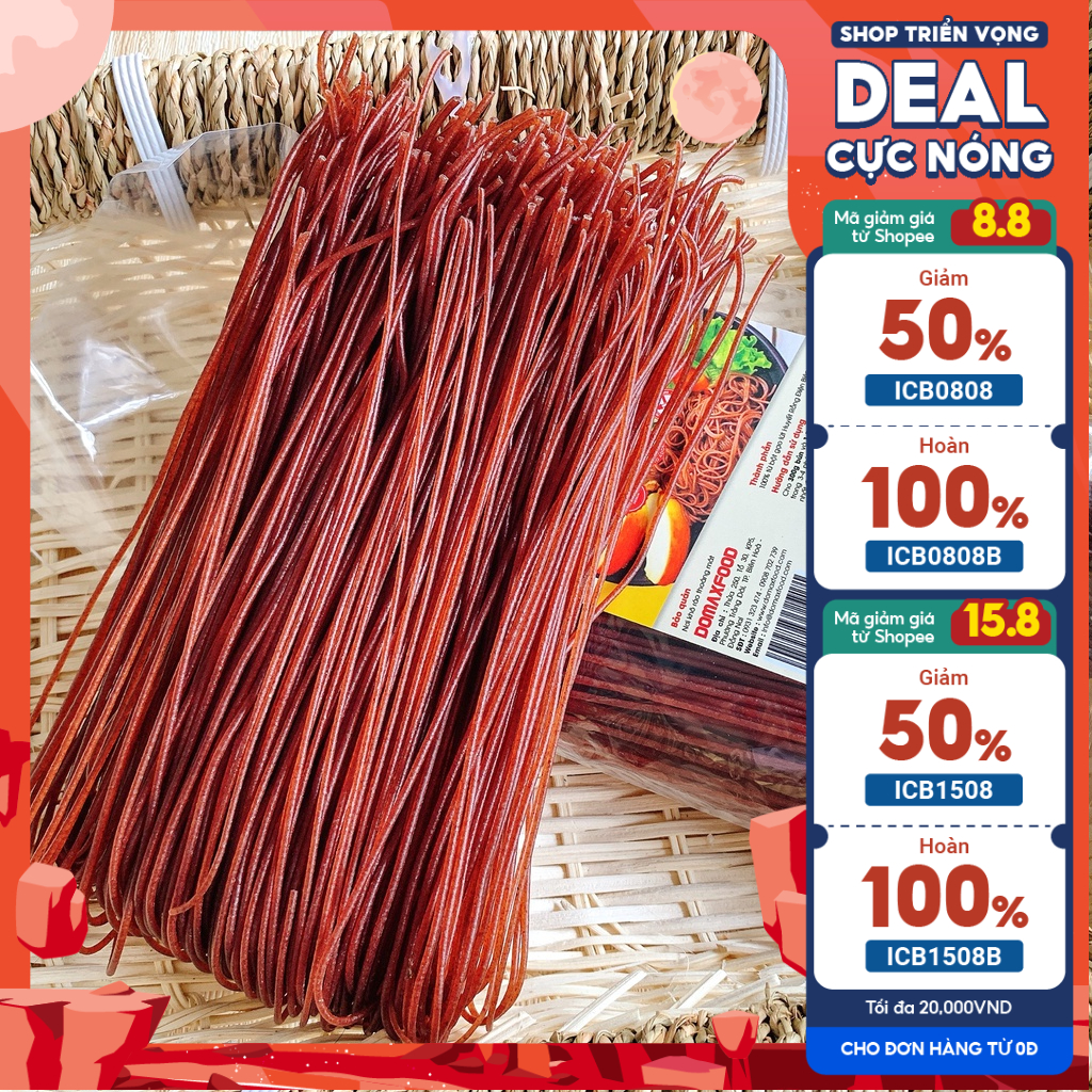 Bún gạo lứt Domaxfood 500g, ăn kiêng, giảm cân, thực dưỡng, eat clean, ăn chay, 100% thành phần từ thiên nhiên