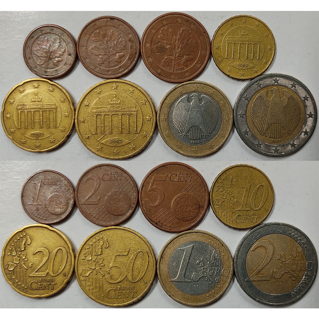 Trọn bộ 8 đồng xu Đức (Germany) 2002-nay