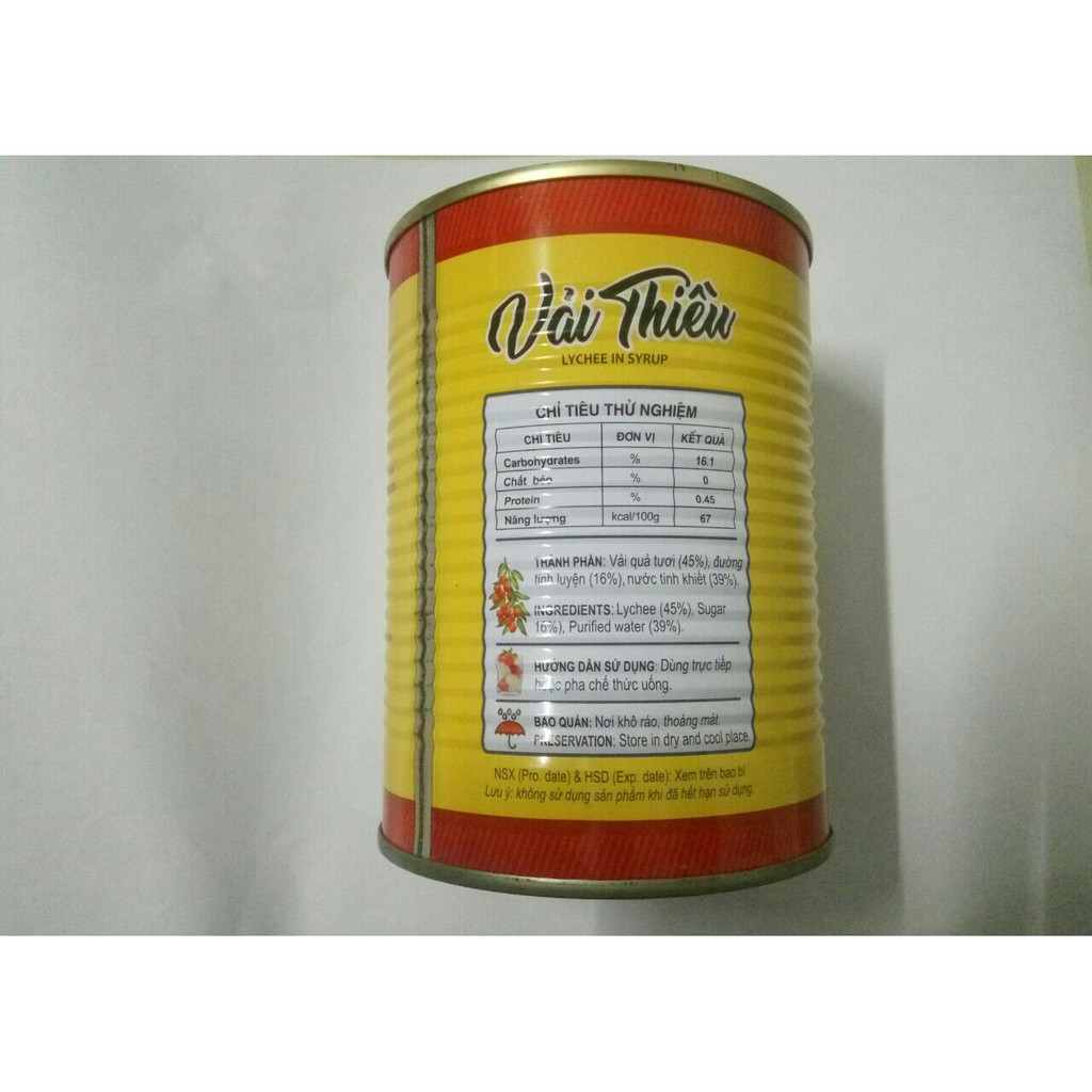 Vải Thiều Ngâm Đường Thanh Hà /Hưng Yên 565g (vải đóng hộp)