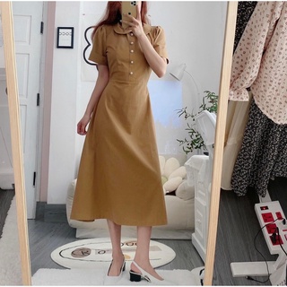 Váy nâu linen Hàn Q uốc by La Moneta