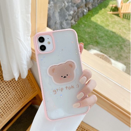 Ốp iphone - Ốp lưng viền Cún và Gấu kim tuyến 6s/6plus/6s plus/7/8/7plus/8plus/x/xs/xs max/11/11pro max- Jerry Case S1-2