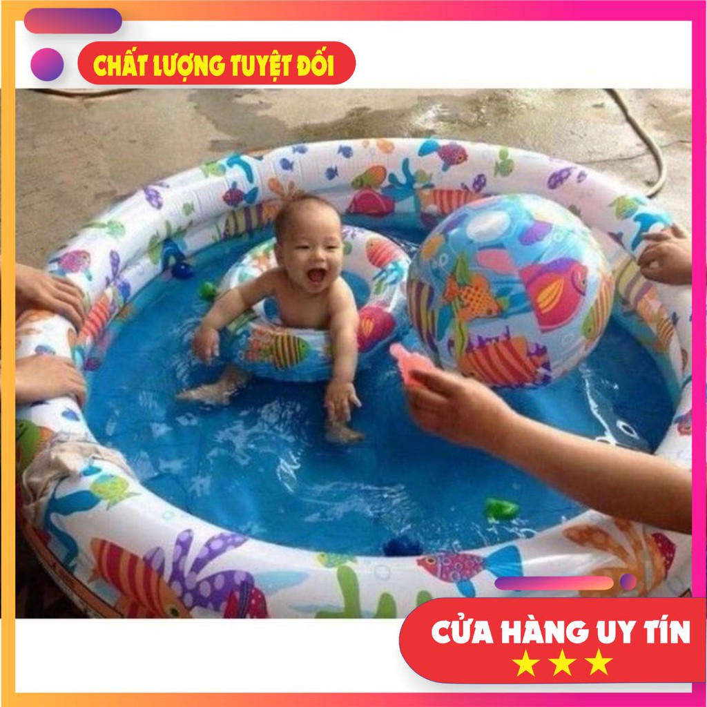 BỘ BỂ BƠI 3 CHI TIẾT CHO BÉ (TẶNG KÈM PHAO BƠI + BÓNG)