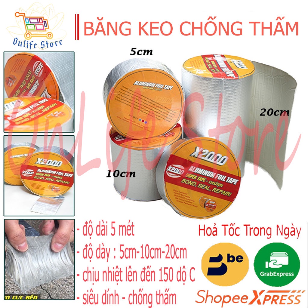 ✨Tại Hà Nội🎇Băng dính siêu dính X2000 Băng Dính chống thấm,Chống dột mái tôn,trần nhà,Keo Dán tường chống rò rỉ
