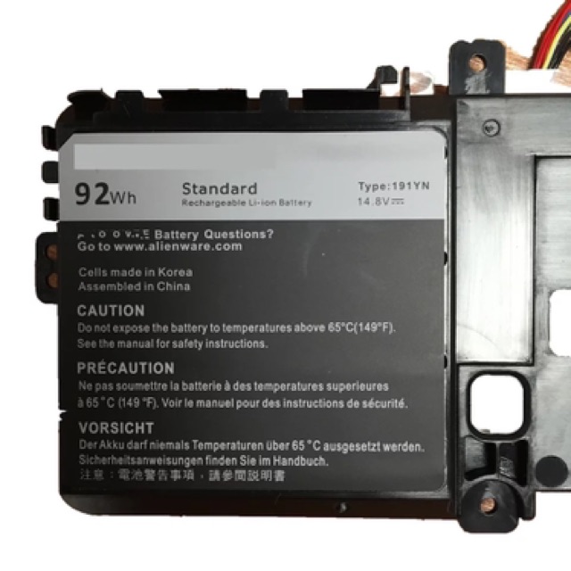 Pin laptop Dell Alienware 15 R1 R2 /191YN/2F3W1/ 92Wh ZIN