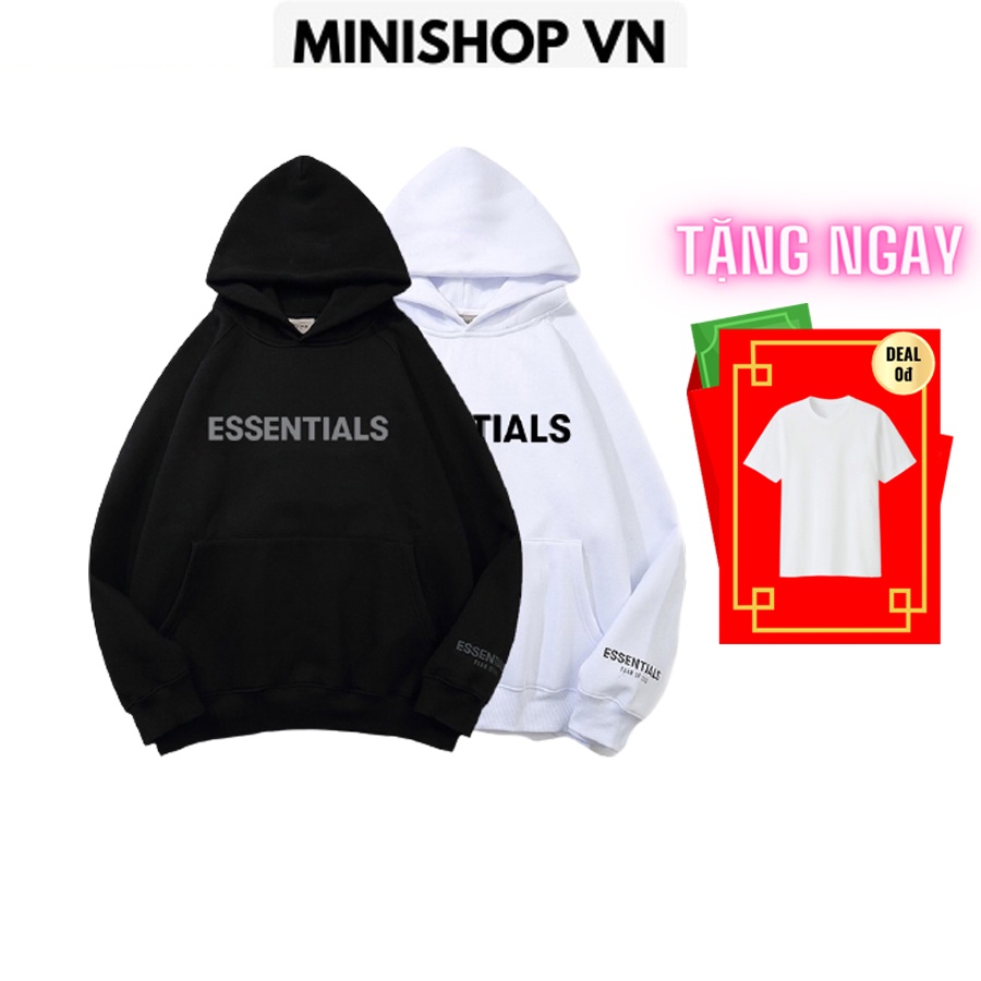 Áo Nỉ Hoodie ESSENTIALS Nam Nữ Chất Nỉ Dày Ấm Mềm Mịn Dáng Rộng Thoải Mái