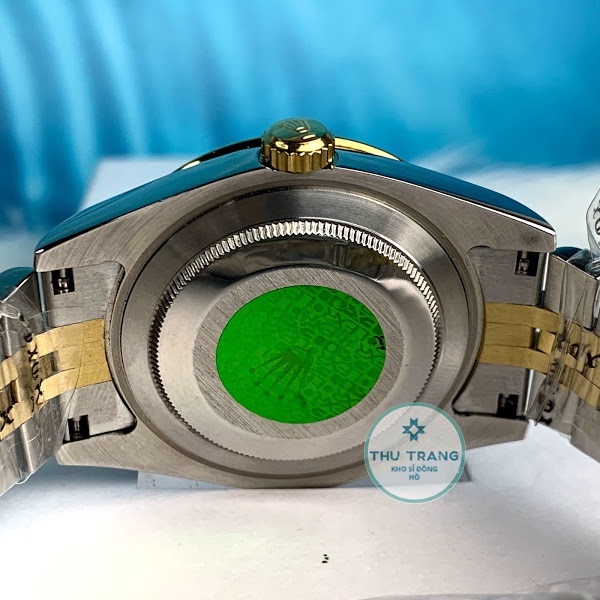 Đồng hồ Nam Rolex máy nhật, mẫu classic, mặt trắng khảm trai viền vàng, dây kim loại, dòng cơ Automatic size 39mm-40mm