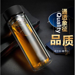 Bình thủy tinh 2 lớp giữ nhiệt chuyên dụng cho văn phòng