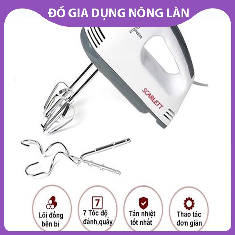 Máy đánh trứng cầm tay scarlett - công suất 180w 7 cấp độ tốc độ cực mạnh NL Shop