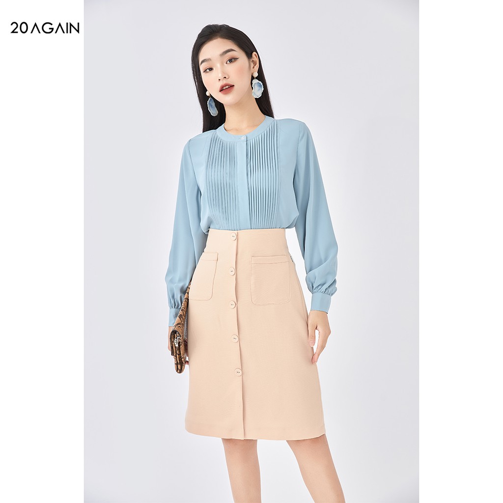 [Mã WABR1111 giảm 10% đơn 250K] Chân váy công sở dáng dài 2 túi 20AGAIN, hàng thiết kế thanh lịch JDA1586 | BigBuy360 - bigbuy360.vn