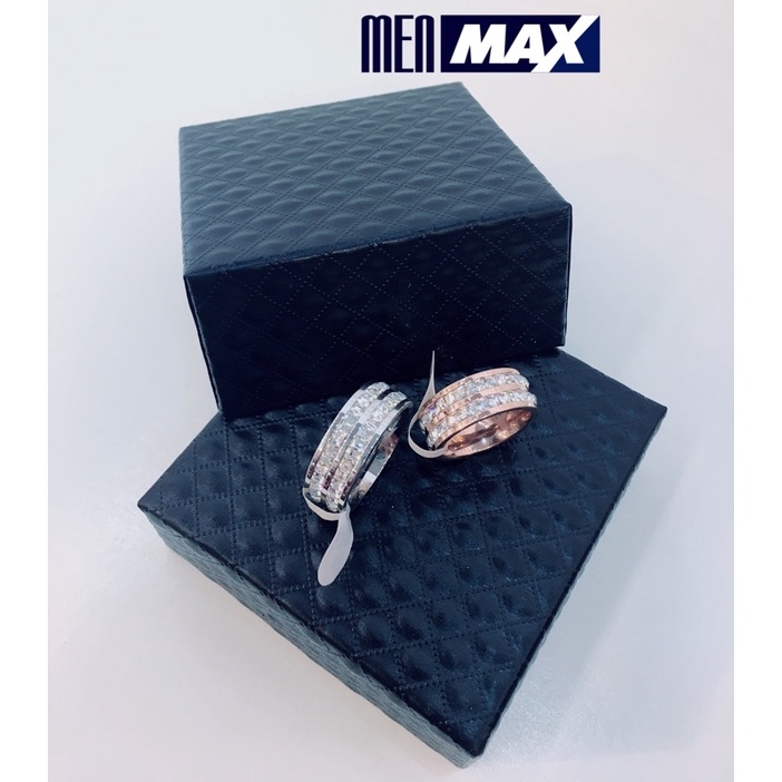 NHẪN TITAN NAM NỬ KHÔNG GỈ MEN MAX MÀU BẠC