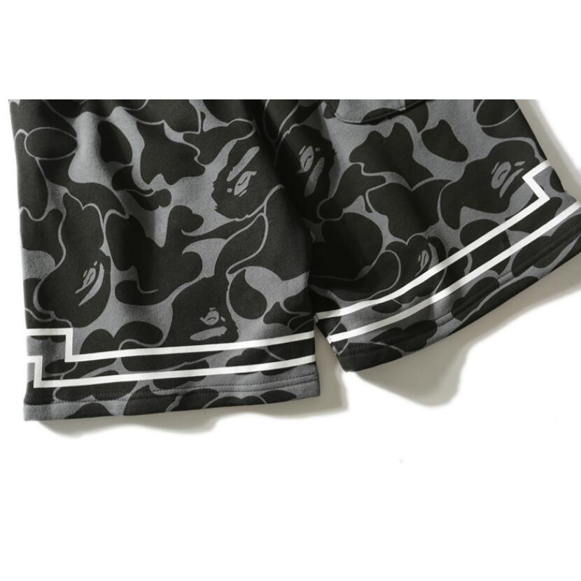 Bape Thời Trang In cotton unisex Quần Short Giản Dị