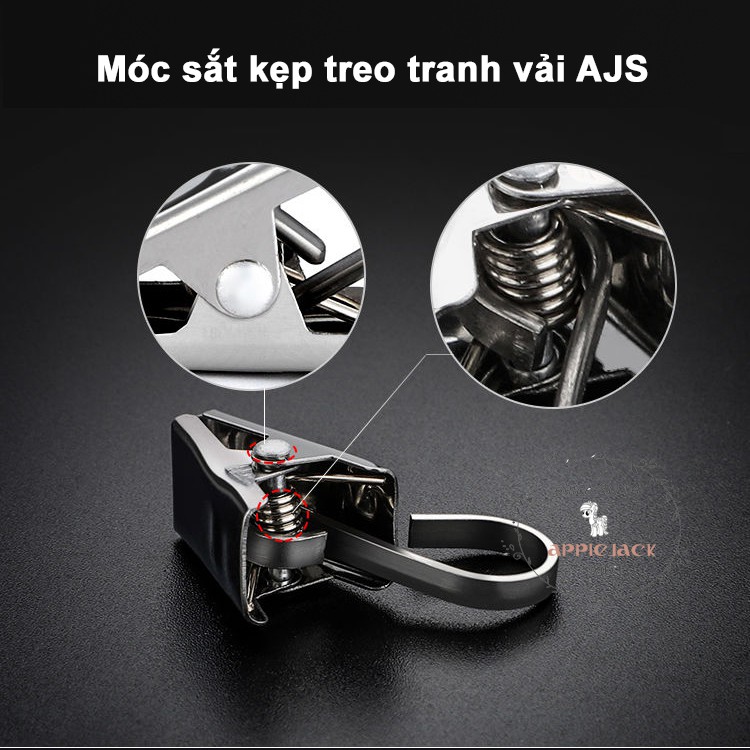 [SIÊU RẺ - CÓ SẴN] Móc sắt kẹp treo tranh vải, móc treo rèm