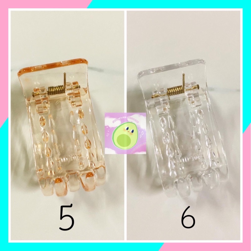 Kẹp càng cua nhựa trong suốt / màu đen nhám loại tốt 5 răng loại tốt - PYENSTORE