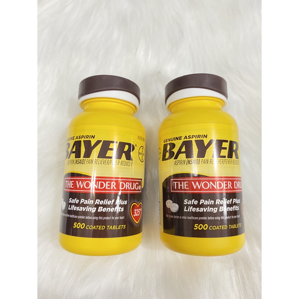 VIÊN UỐNG GIẢM ĐAU BAYER ASPIRIN THE WONDER DRUG 325MG 500 VIÊN CỦA MỸ