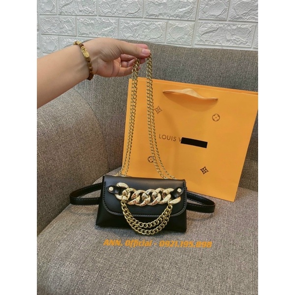 Túi xách 2in1 kèm belt đeo bụng phối xích cá tính (ảnh thật- ANN Store)