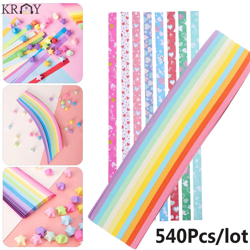 Set 540 tờ giấy gấp sao origami nhiều màu sắc thiết kế sáng tạo làm đồ thủ công