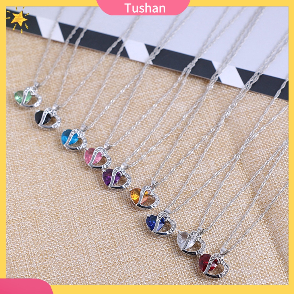 Dây Chuyền Mặt Trái Tim Đính Đá Zircon Hợp Thời Trang Cho Nữ