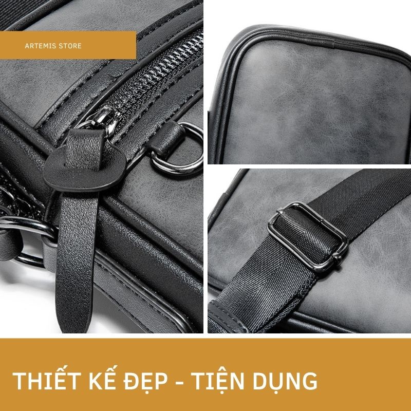 Túi bao tử nam ⚡FREESHIP⚡da đeo chéo ngực vai Lịch lãm, phong cách, bền đẹp. BH 12t Tặng Vớ nam 6U19