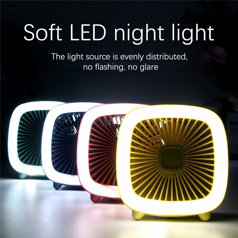 Quạt Mini Sạc USB 3 Tốc Độ Hình TV Có Đèn LED Để Bàn