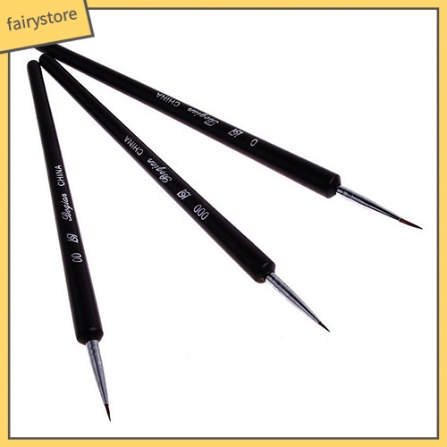 [Hàng mới về] Set 3 cọ vẽ trang trí móng nghệ thuật tiện dụng chất lượng cao