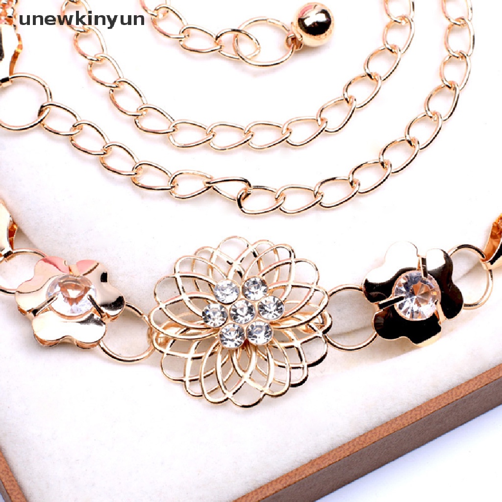 Thắt Lưng Dây Xích Khóa Kim Loại Màu Vàng Thanh Lịch Thời Trang