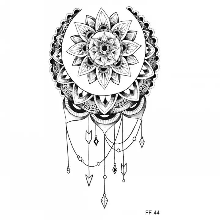 Miếng nhãn dán hình xăm tạm thời hình hoa mandala chống nước quyến rũ