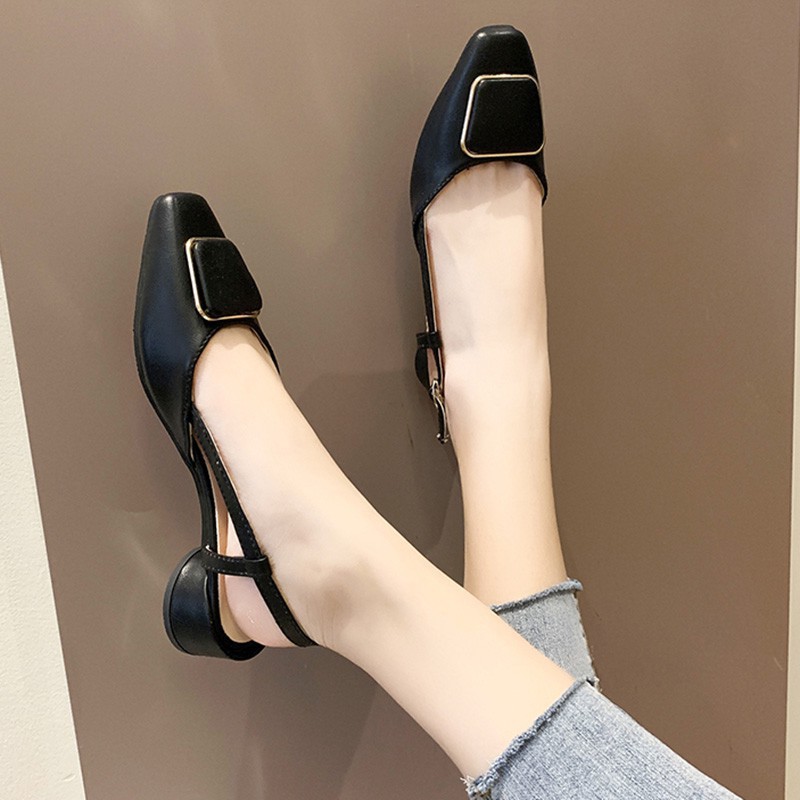 🌺Giày Nông Miệng Vuông A167 / Giày Hở Gót Cài Dây/ Giày Búp Bê Xinh/ Giày 4cm Tốt Nhất