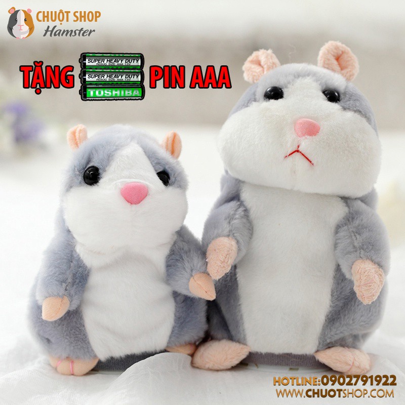 Thú bông Chuột Hamster nhại tiếng + Gật đầu (Tặng kèm Pin AAA)