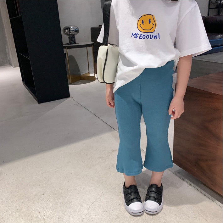 Quần Legging Ống Loe Dài Phong Cách Phương Tây Nhiều Màu Sắc Thời Trang Mùa Hè Dành Cho Bé Gái 0419