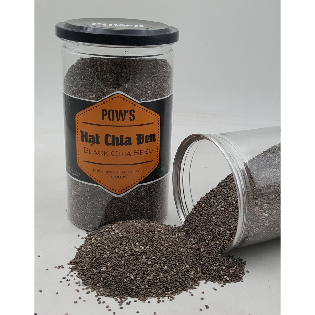 Hạt Chia đen Organic hiệu Pow's . Khối lượng 500gr