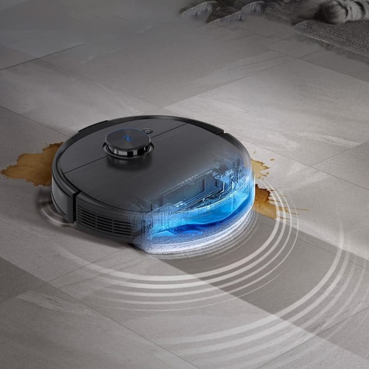 Robot hút bụi lau nhà Ecovacs Deebot T9 AIVI, Phiên bản nội địa, Bảo hành 24 tháng, Lau rung Ozmo Pro, Chổi xoắn kép