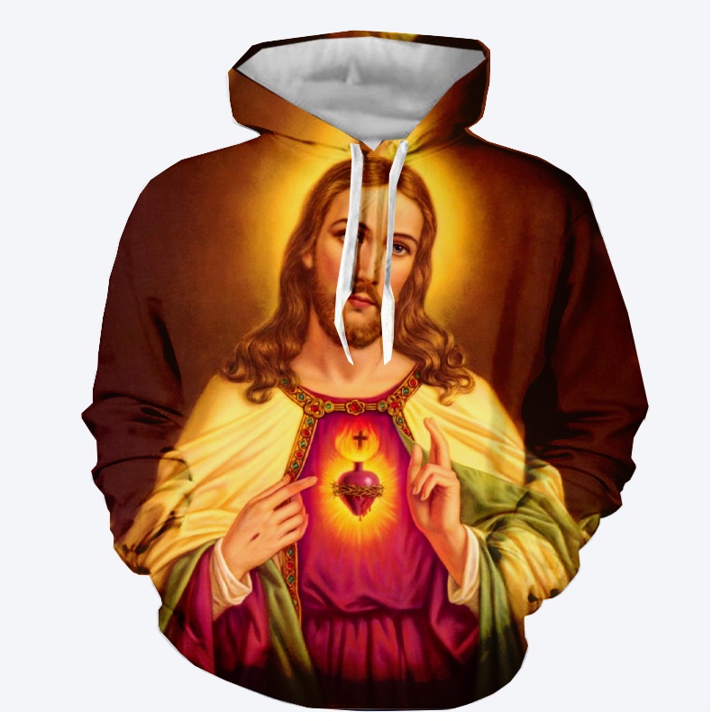 Áo Hoodie In Hình Chúa Jesus 3D Thời Trang Cho Nam