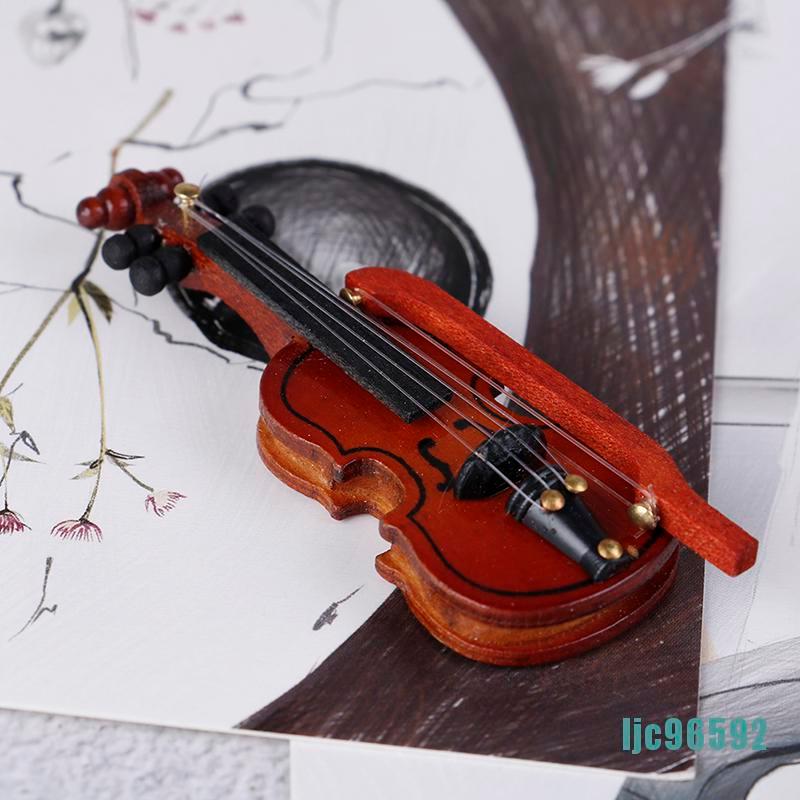 Đàn Violin Mini Bằng Gỗ Dùng Để Trang Trí Nhà Búp Bê Ljc96592