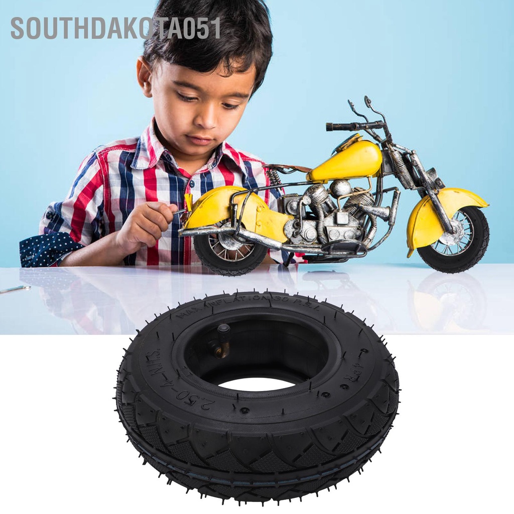 Hàng Sẵn 2.50‑4 Lốp cao su bên trong và bên ngoài cho xe tay ga Xe lăn điện【Southdakota051】