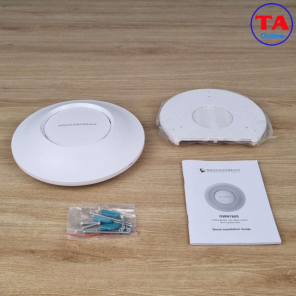 Bộ phát Wifi Grandstream GWN7605 Hỗ trợ 100+ thiết bị kết nối Chuẩn AC MU-MIMO tốc độ 1167Mbps Hãng của Mỹ