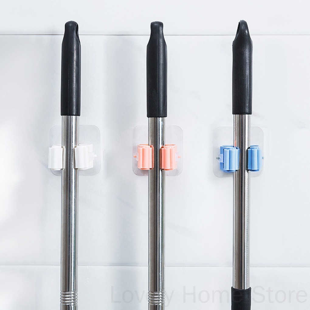 Móc treo cây lau nhà dán tường đa năng tiện lợi