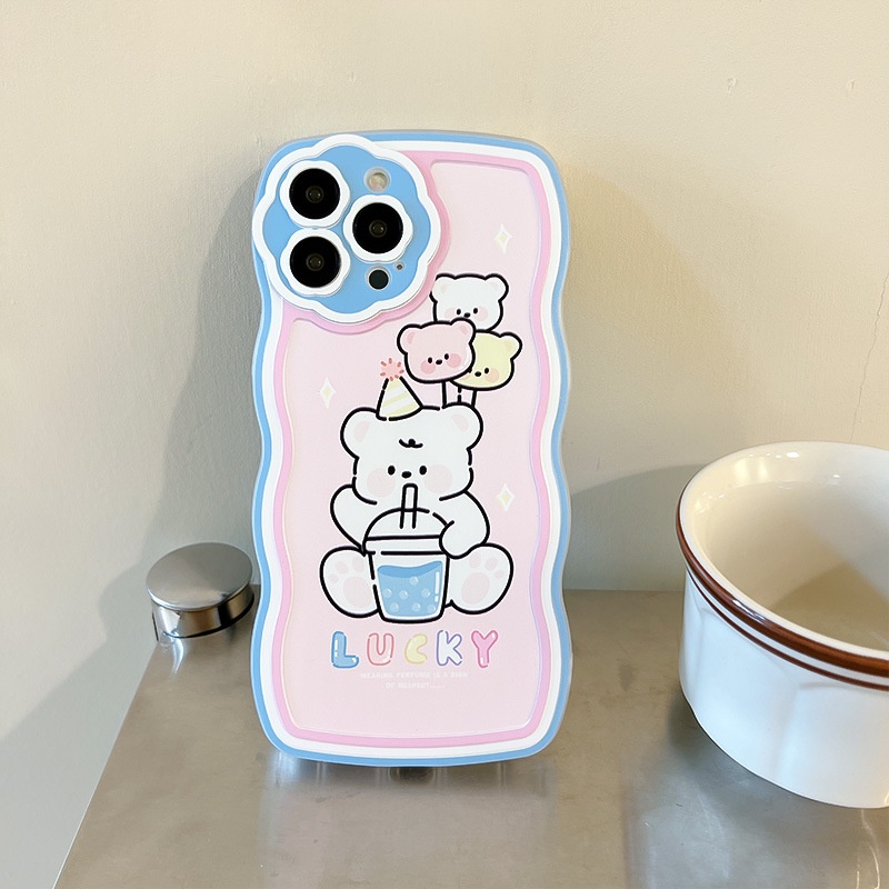 Ốp Điện Thoại Hình Gấu Và Hoa Cho iphone 7 / 7plus / 8 / 8plus / xs / 11 / 12 / 13 / 14 / pro / max / plus / promax